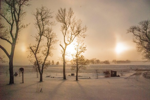Sun dog from our kitchen window.