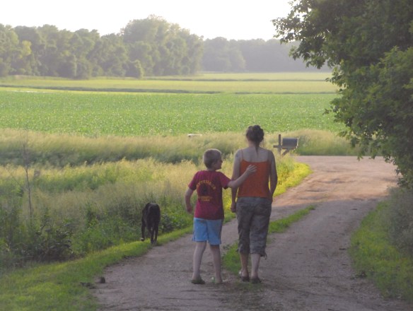 Rebecca and her son, Martin, have a quiet moment.