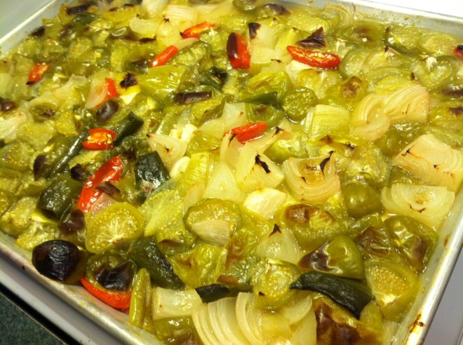 The beginnings of a chili verde sauce